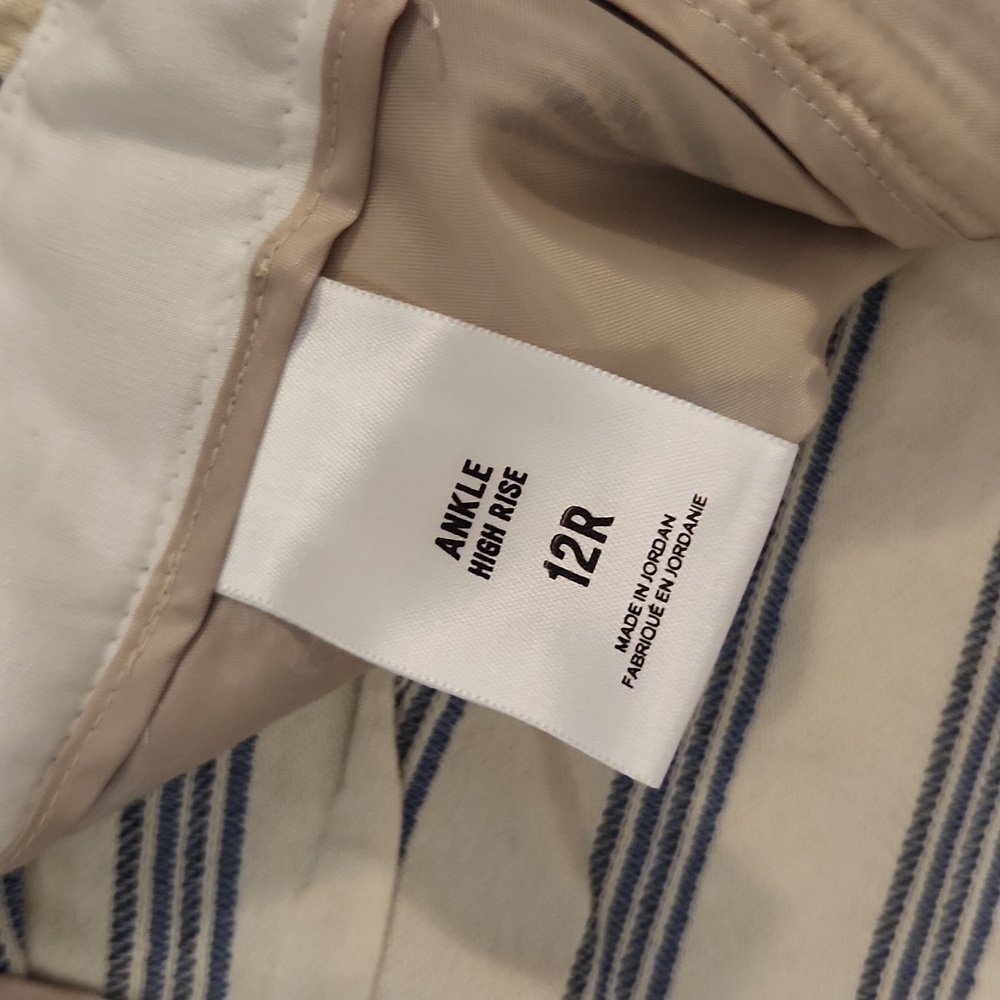 Express Stripe Ruffle High Rise Pants Size 12R - Picture 4 of 5